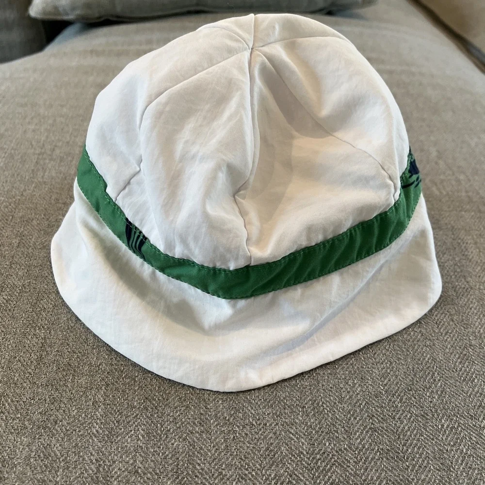 The Beaufort Bonnet Co White Green Blue Ducks Sun Hat Medium Wide Brim NWOT